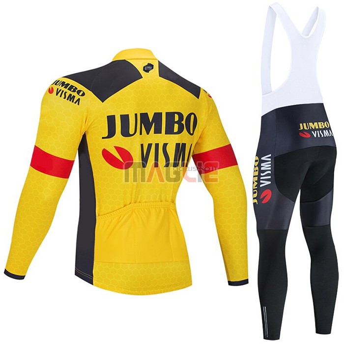 Maglia Jumbo Visma Manica Lunga 2021 Giallo